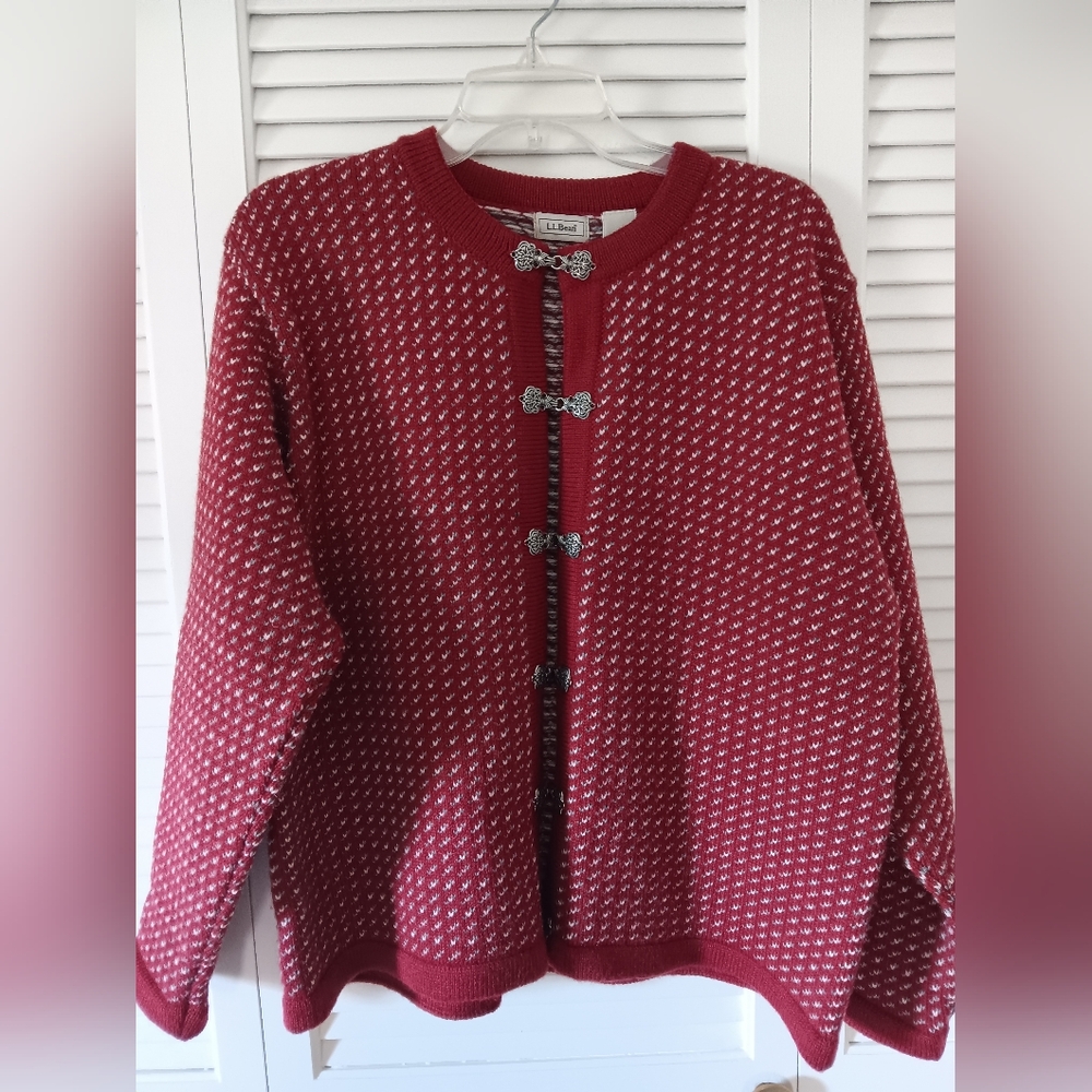 L.L. Bean Women's Norwegian Wool Cardigan Sweater